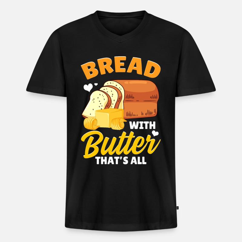 Funny bread baking baker - Men's Premium Organic T-shirt with V-neck - black