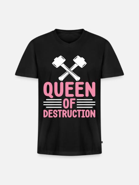 Fun day of house demolition - Men's Premium Organic T-shirt with V-neck - black
