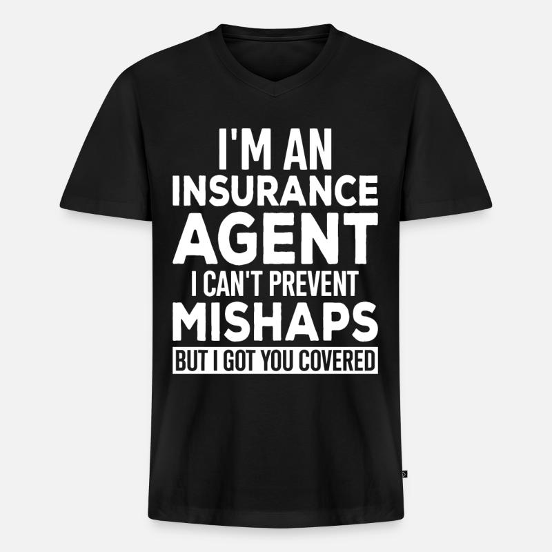 Komischer Broker - Männer Premium Bio T-Shirt mit V-Ausschnitt - Schwarz