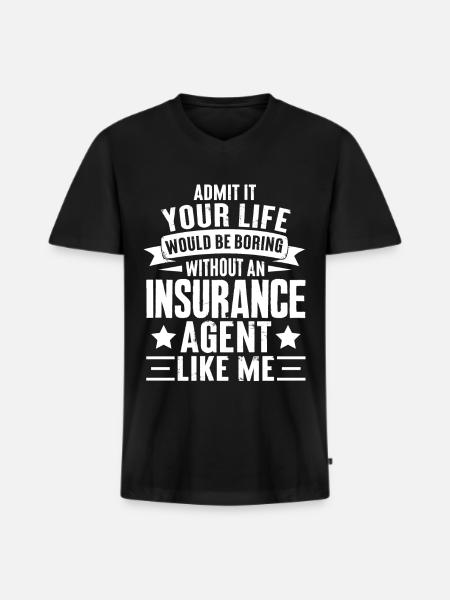 Strange broker - Men's Premium Organic T-shirt with V-neck - black