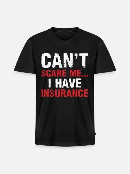 Funny insurance broker - Men's Premium Organic T-shirt with V-neck - black