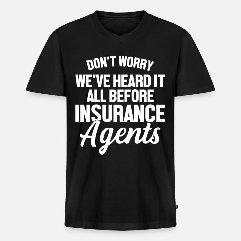 Komischer Broker - Männer Premium Bio T-Shirt mit V-Ausschnitt - Schwarz