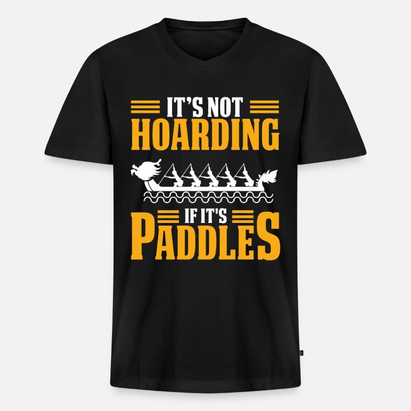 Lustiges Drachenboot-Rennpaddel - Männer Premium Bio T-Shirt mit V-Ausschnitt - Schwarz