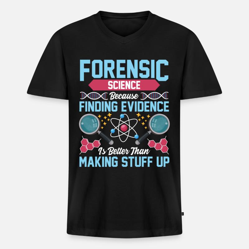 Lustiger Gerichtsmediziner - Männer Premium Bio T-Shirt mit V-Ausschnitt - Schwarz