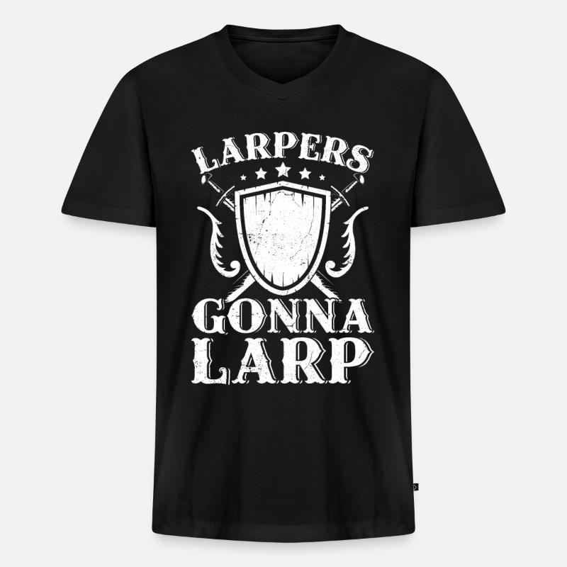 Lustige Live-Action-Rollenspiele - Männer Premium Bio T-Shirt mit V-Ausschnitt - Schwarz