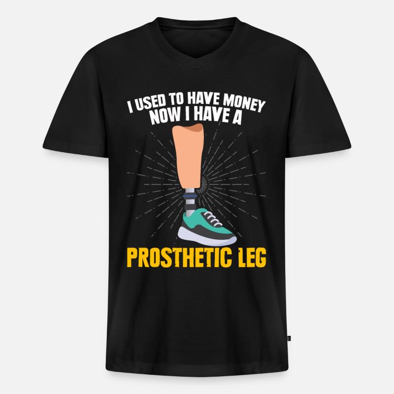 Amputierte - Männer Premium Bio T-Shirt mit V-Ausschnitt - Schwarz