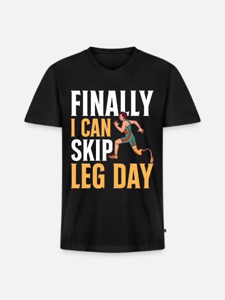 Funny prosthetic leg for amputees - Men's Premium Organic T-shirt with V-neck - black