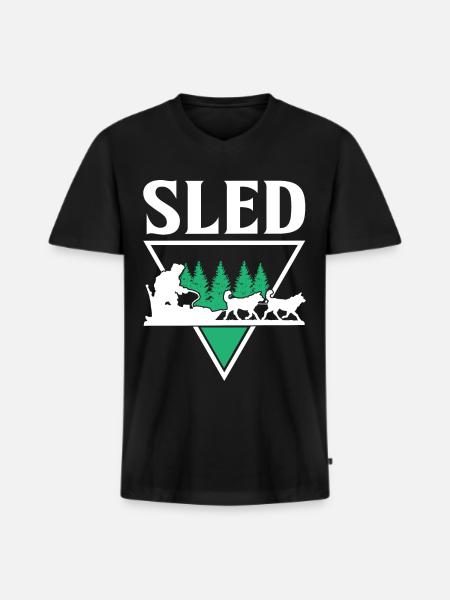 Mushing Dog Sledding Musher - Men's Premium Organic T-shirt with V-neck - black