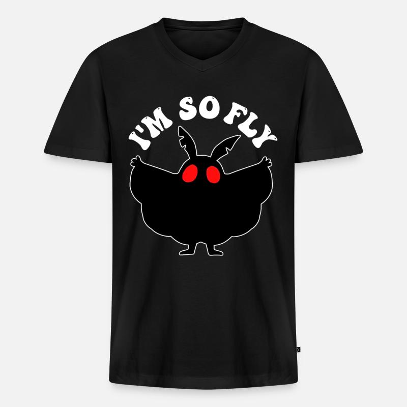 Mothman Kryptide Kryptozoologie - Männer Premium Bio T-Shirt mit V-Ausschnitt - Schwarz