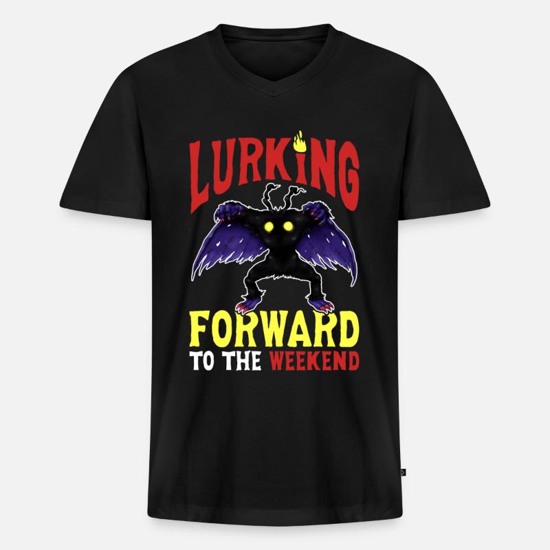 Mothman Kryptide Kryptozoologie - Männer Premium Bio T-Shirt mit V-Ausschnitt - Schwarz
