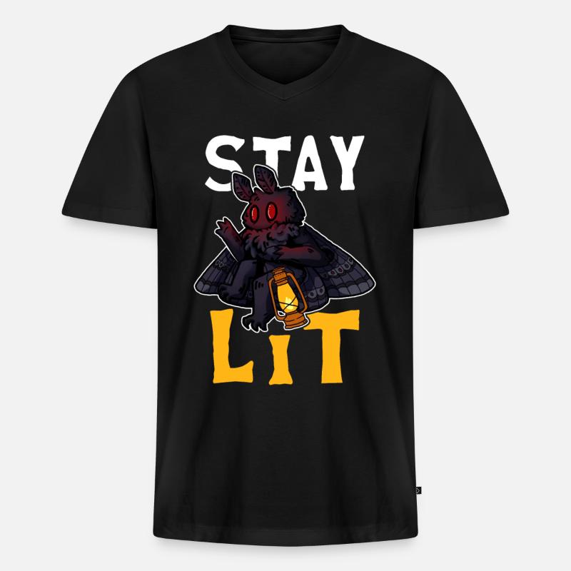 Mothman Kryptide Kryptozoologie - Männer Premium Bio T-Shirt mit V-Ausschnitt - Schwarz