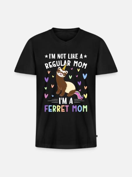Weiblicher Frettchen-Liebhaber - Männer Premium Bio T-Shirt mit V-Ausschnitt - Schwarz