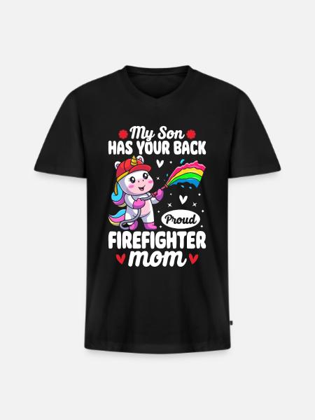 Fire Brigade Mom - Men's Premium Organic T-shirt with V-neck - black
