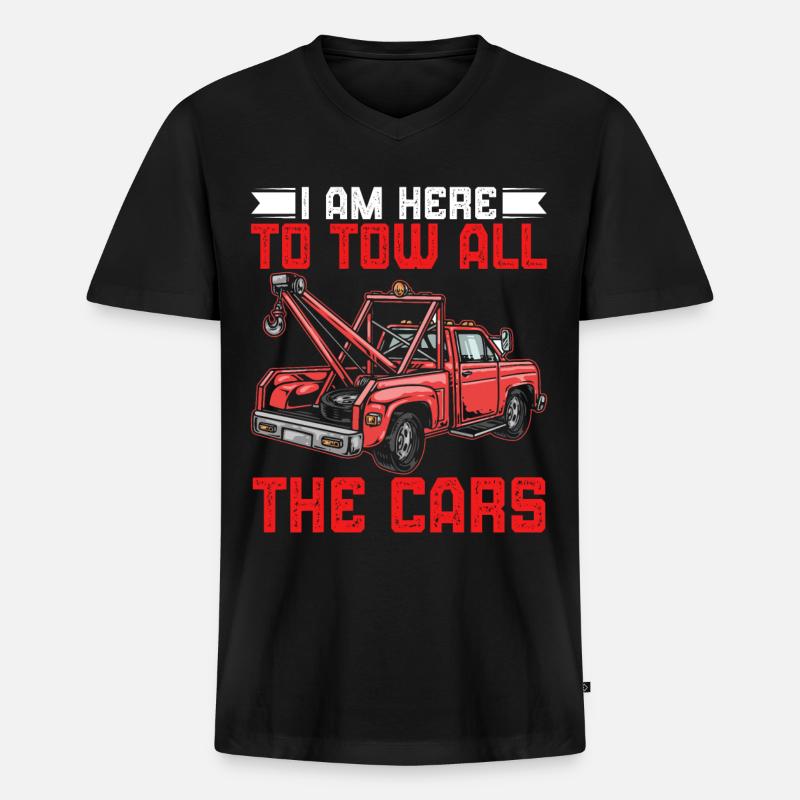 Lustiger Abschleppwagenfahrer Abschleppwagenfahrer - Männer Premium Bio T-Shirt mit V-Ausschnitt - Schwarz