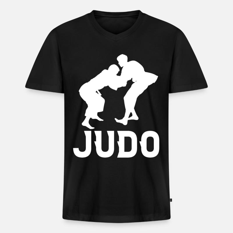 Judo - Männer Premium Bio T-Shirt mit V-Ausschnitt - Schwarz