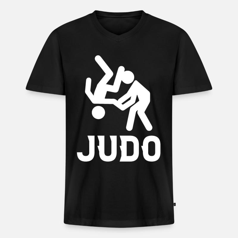 Judo - Männer Premium Bio T-Shirt mit V-Ausschnitt - Schwarz
