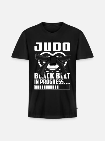 Judo Black Belt in progress - Men's Premium Organic T-shirt with V-neck - black
