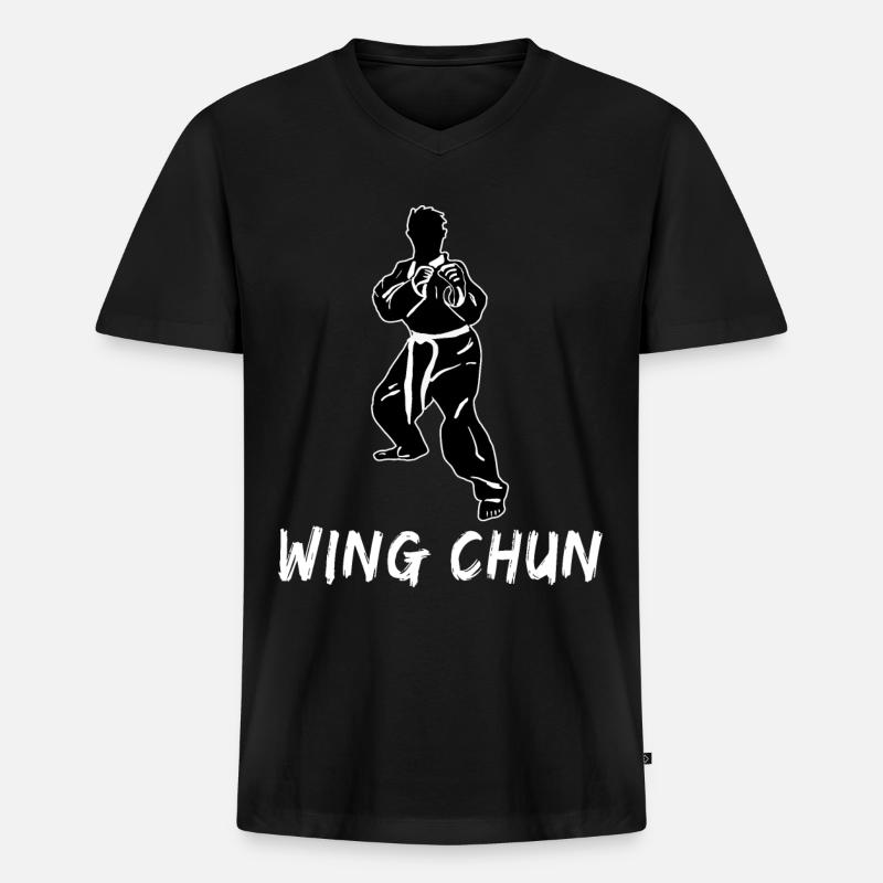 Wing Chun - Männer Premium Bio T-Shirt mit V-Ausschnitt - Schwarz