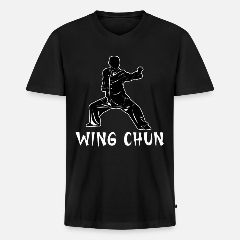 Wing Chun - Männer Premium Bio T-Shirt mit V-Ausschnitt - Schwarz