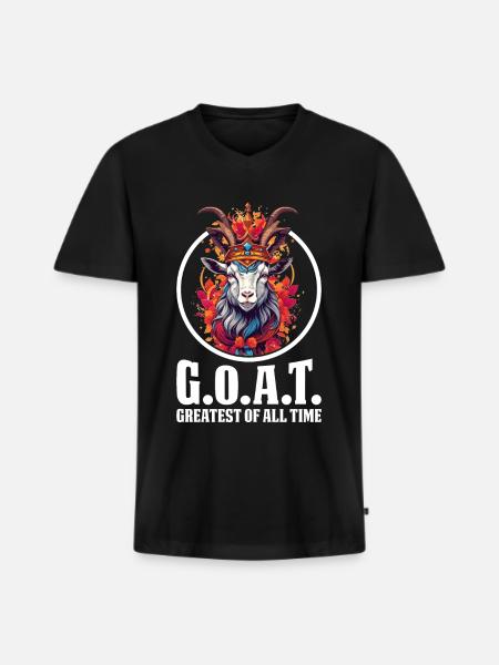 G.O.A.T. Greatest Of All Time - Men's Premium Organic T-shirt with V-neck - black