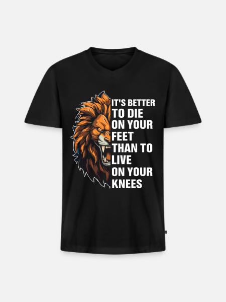 Funny Men Wolf - Men's Premium Organic T-shirt with V-neck - black