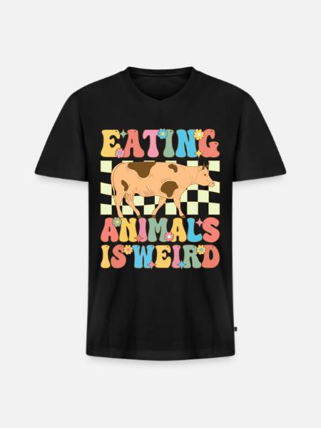 Groovy Vegan Plant-Based Diet - Men's Premium Organic T-shirt with V-neck - black