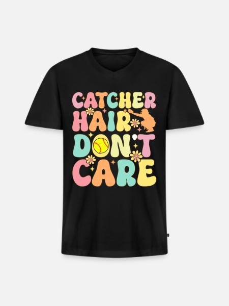 Softball Catcher Softball Player - Men's Premium Organic T-shirt with V-neck - black