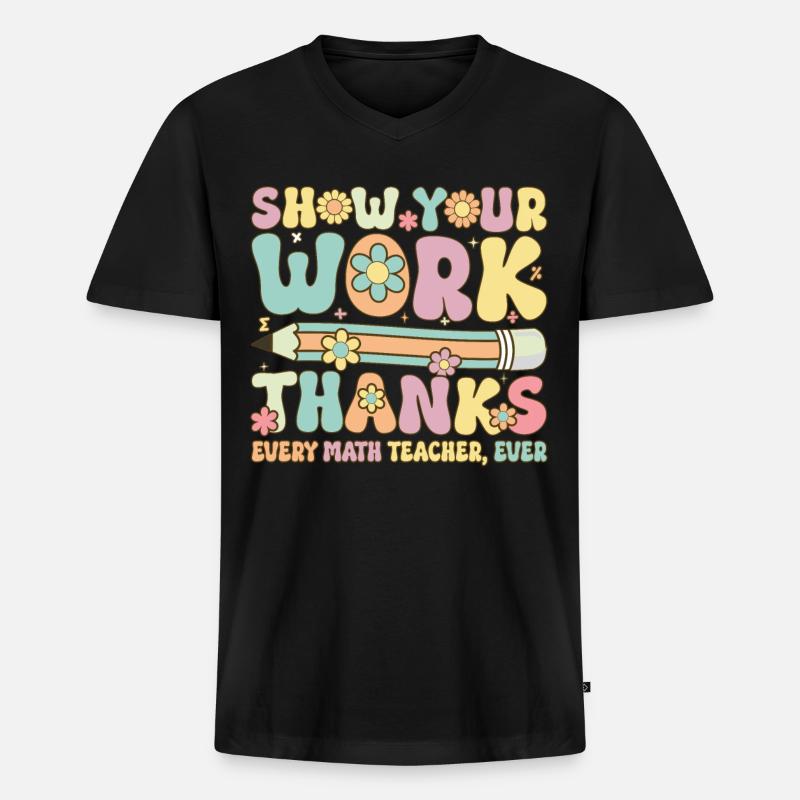 Groovy Schullehrerin - Männer Premium Bio T-Shirt mit V-Ausschnitt - Schwarz