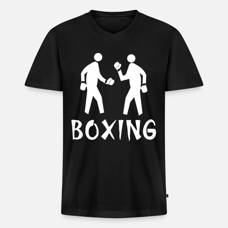 Boxen - Männer Premium Bio T-Shirt mit V-Ausschnitt - Schwarz