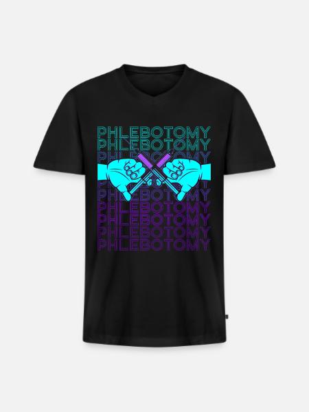 Phlebotomy Phlebotomist Technician Nurse - Men's Premium Organic T-shirt with V-neck - black