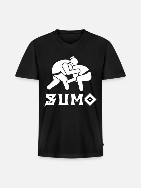 Sumo - Männer Premium Bio T-Shirt mit V-Ausschnitt - Schwarz