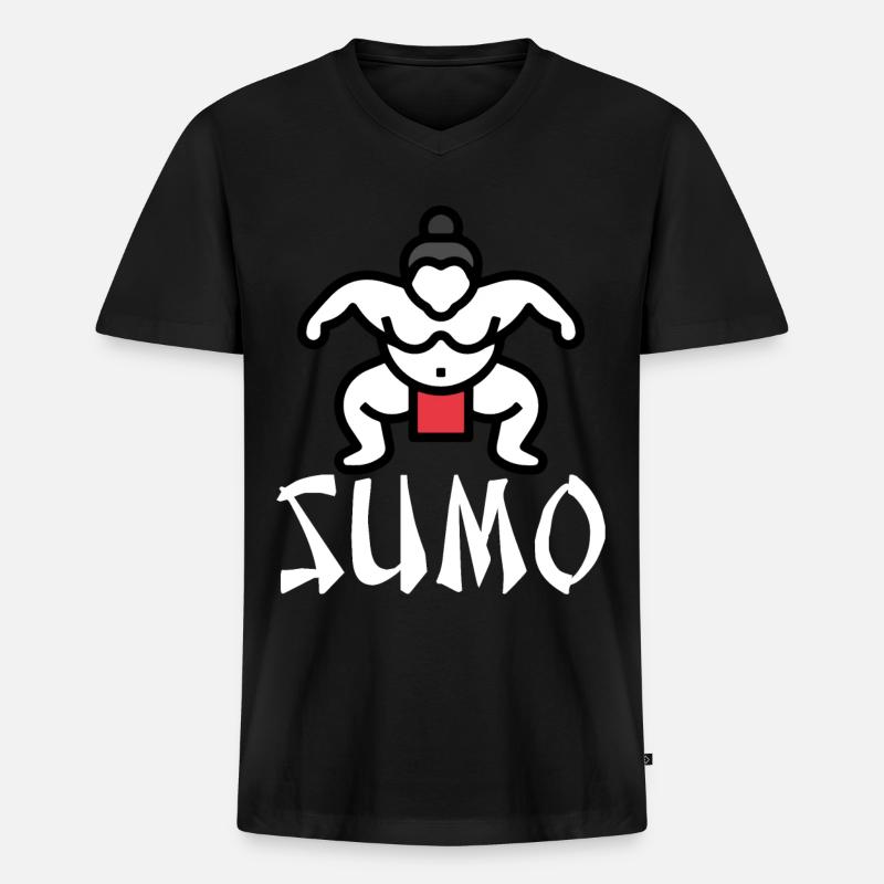 Sumo - Männer Premium Bio T-Shirt mit V-Ausschnitt - Schwarz