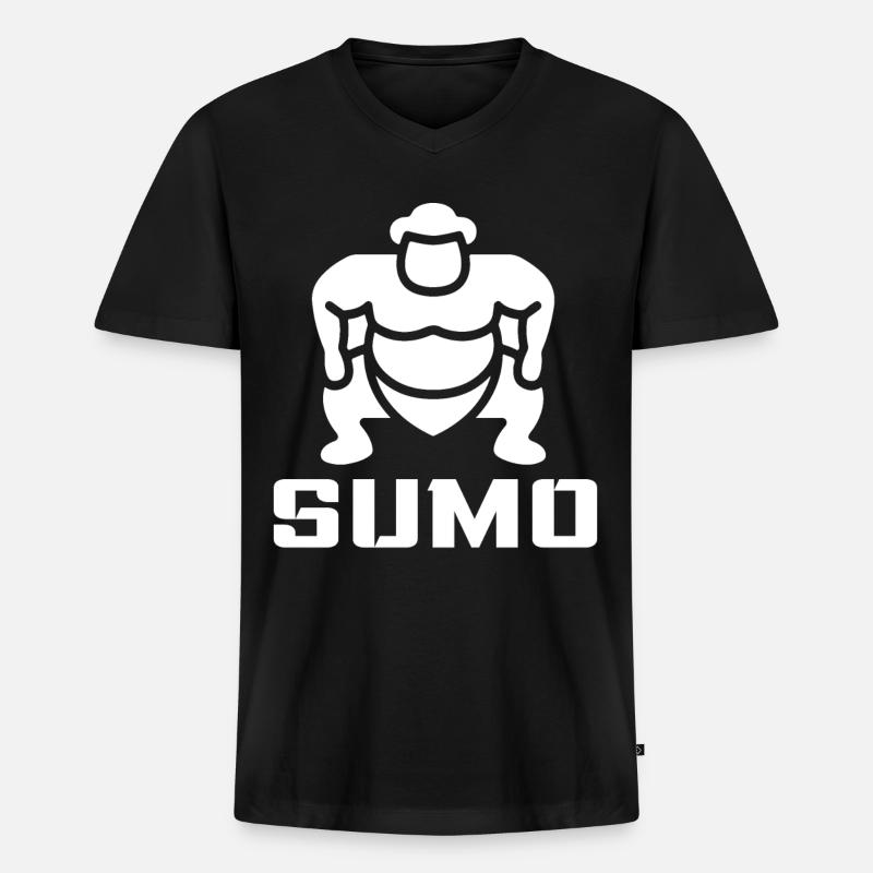 Sumo - Männer Premium Bio T-Shirt mit V-Ausschnitt - Schwarz