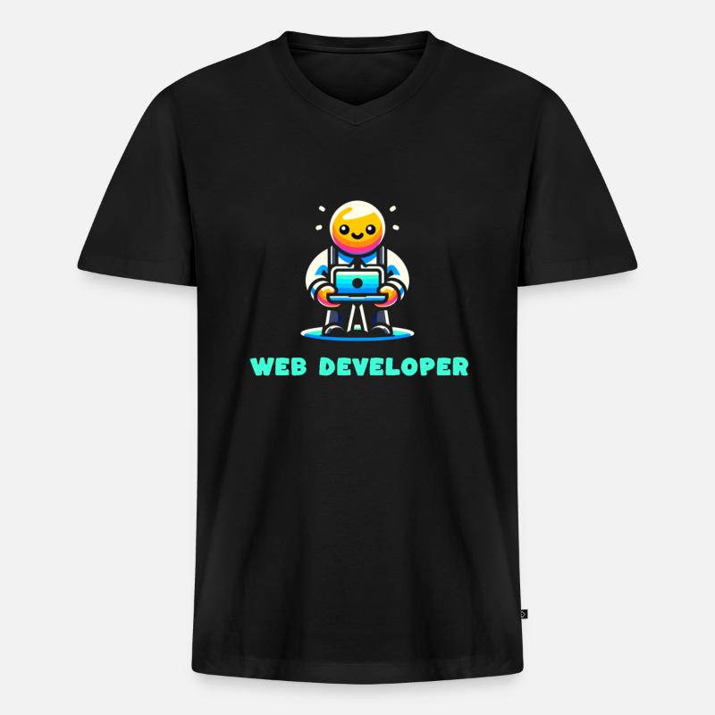 Webentwickler Beruf Beruf Karriere - Männer Premium Bio T-Shirt mit V-Ausschnitt - Schwarz