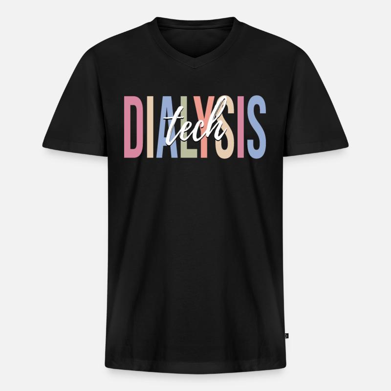 Dialyse-Techniker - Männer Premium Bio T-Shirt mit V-Ausschnitt - Schwarz