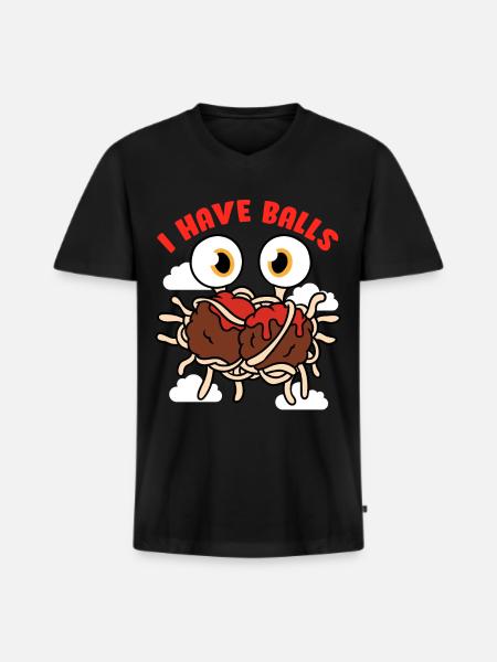 Flying Spaghetti Monster FSM - Men's Premium Organic T-shirt with V-neck - black