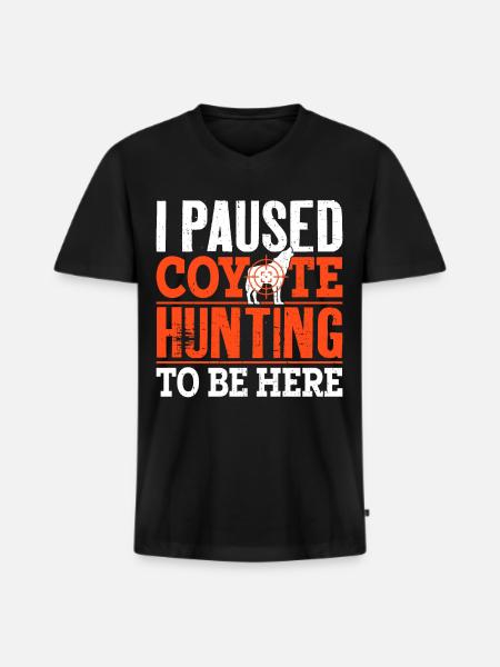Coyote Hunter Yote - Men's Premium Organic T-shirt with V-neck - black