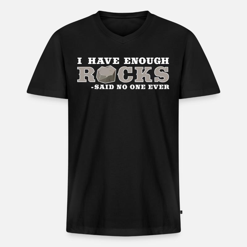 Felsenjagd Mineral - Männer Premium Bio T-Shirt mit V-Ausschnitt - Schwarz