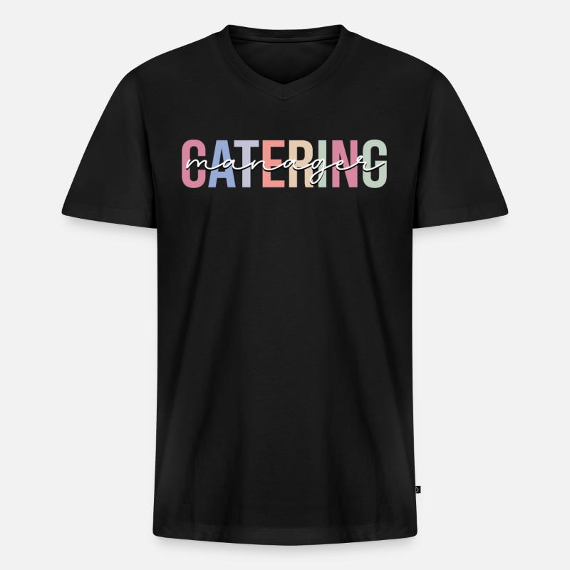 Catering Manager Catering Server - Männer Premium Bio T-Shirt mit V-Ausschnitt - Schwarz
