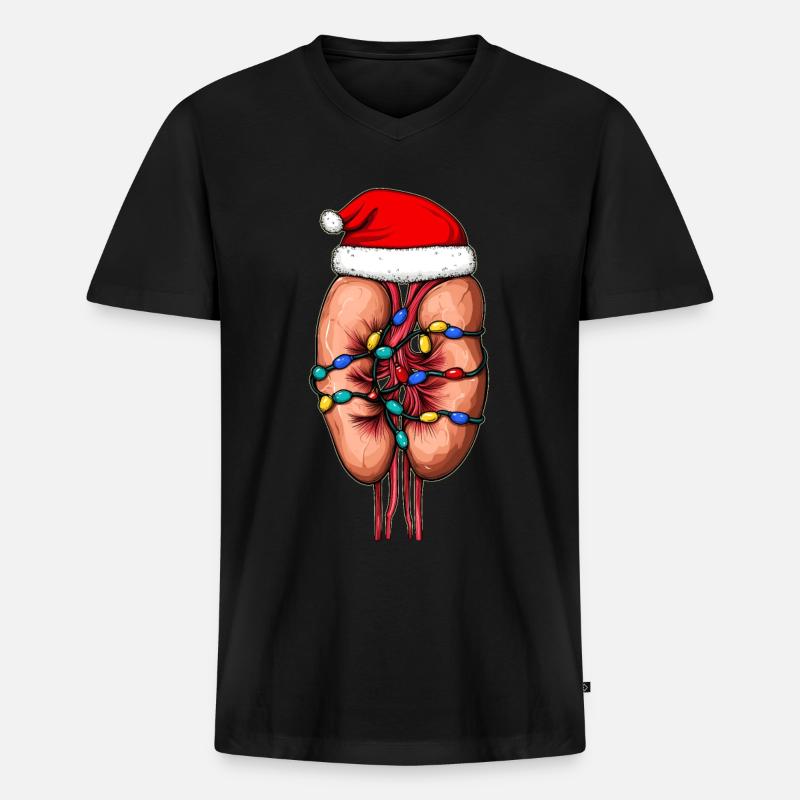 Dialyse-Techniker Dialyse-Techniker Lunge - Männer Premium Bio T-Shirt mit V-Ausschnitt - Schwarz
