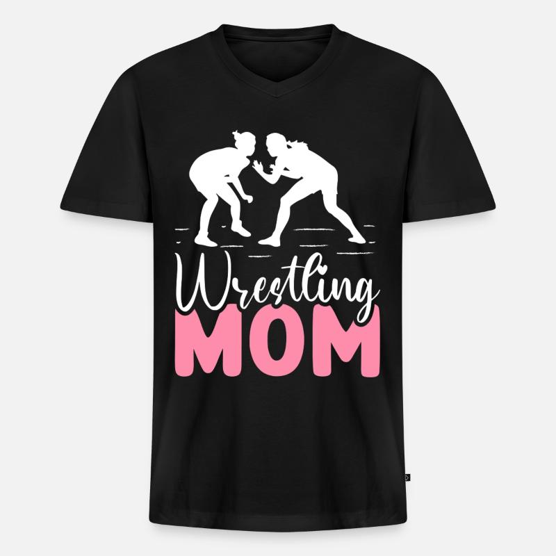 Ringer Ringen Mama - Männer Premium Bio T-Shirt mit V-Ausschnitt - Schwarz