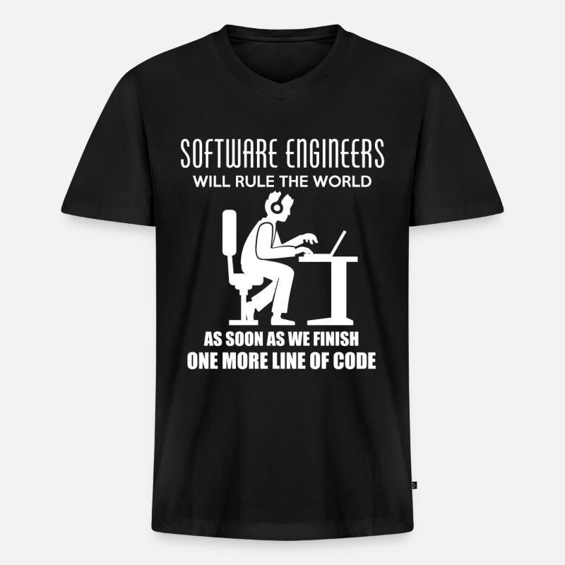 Software Engineer - Männer Premium Bio T-Shirt mit V-Ausschnitt - Schwarz