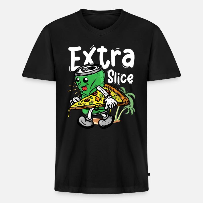 Extra slice - Männer Premium Bio T-Shirt mit V-Ausschnitt - Schwarz