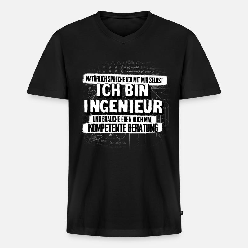 Ingenieur Kompetenz - Männer Premium Bio T-Shirt mit V-Ausschnitt - Schwarz