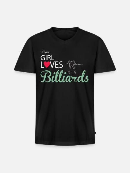 billard - T-shirt encolure en V Premium bio Homme - noir