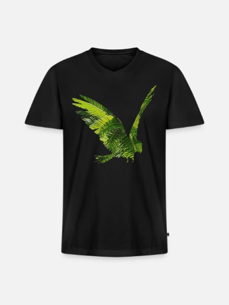 Parrot rainforest - Men's Premium Organic T-shirt with V-neck - black