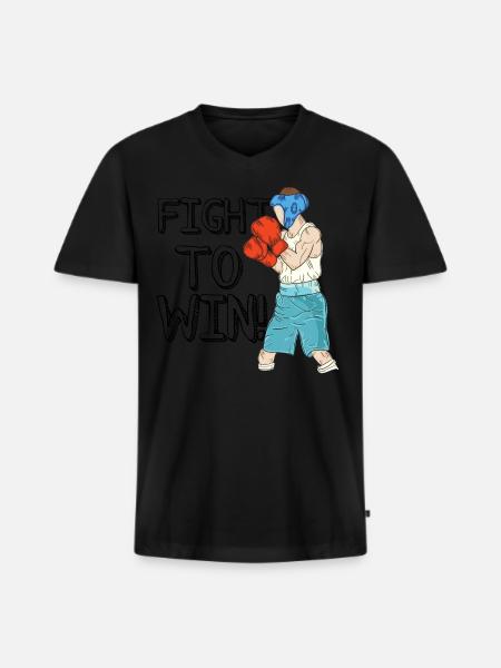 Boxe boxe - T-shirt encolure en V Premium bio Homme - noir