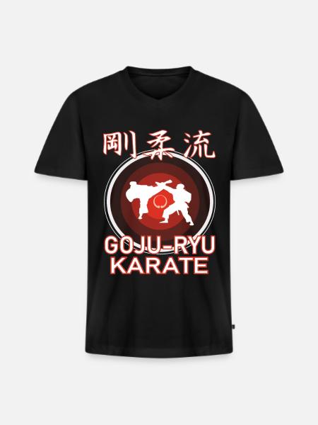 The cool Goju-ryu Karate martial arts outfit, - Men's Premium Organic T-shirt with V-neck - black