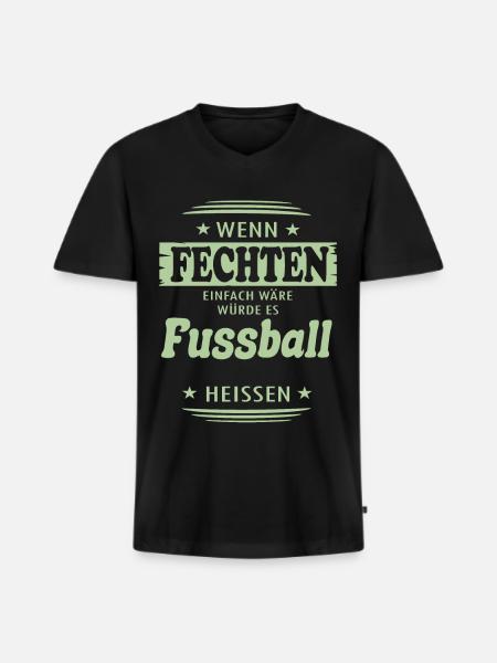 Wenn Fechten einfach wäre - Männer Premium Bio T-Shirt mit V-Ausschnitt - Schwarz
