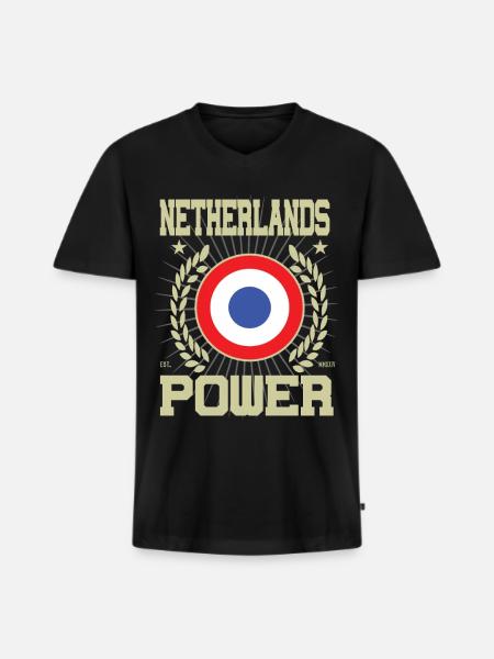 Cool Netherlands Design - Men's Premium Organic T-shirt with V-neck - black
